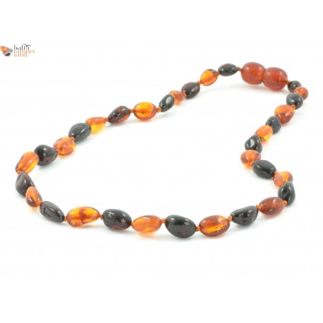 Cognac Beans Style Amber Teething Necklace