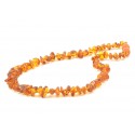 Cognac Color Nugget Style Amber Teething Necklace
