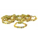 Wholesale LOT of 10 Raw Green Baroque Amber Teething Bracelets / Anklets
