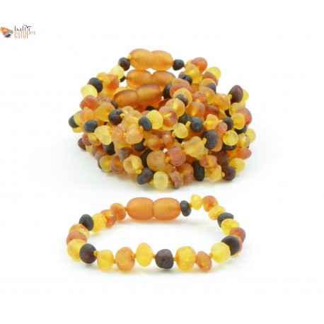 Wholesale LOT of 10 Raw Multicolor Baroque Amber Teething Bracelets / Anklets