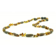 Baroque and Olive Mix Amber Necklaces