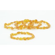 Wholesale LOT of 5 Raw Cognac Amber Adult Bracelets in Bean Style