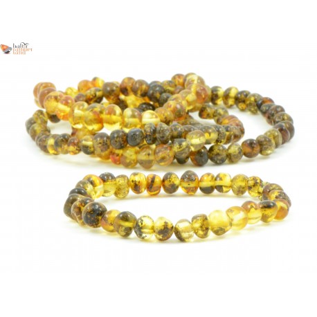 Wholesale LOT of 5 Light Green Amber Adult Bracelets in Baroque Style