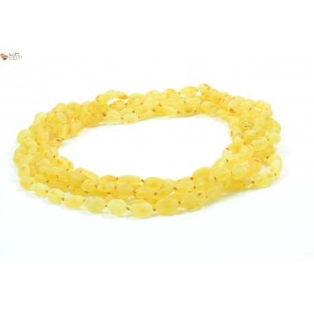 Wholesale LOT of 5 Raw Lemon Amber Adult Necklaces in Bean Style