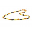 Multicolor Amber Adult Necklace in Bean Style