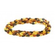 Wholesale LOT of 5 Multicolor Amber Adult Necklaces in Bean Style