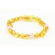 Amber Teething Bracelets / Anklets with Quartz Beads