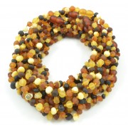 Wholesale LOT of 10 Unpolished Multicolor Baroque Amber Baby Necklaces
